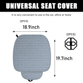 povtii 2PCS Car Seat Bottom Cover Pad, Comfortable Auto Front Seat Button Cushion Pad with Pocket, Breathable Vehicle Seat Protector Mat, Universal Truck SUV Van Car Accessories (Gray)