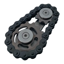 ILYMB ILYMB Chain Gear Fidget Spinner, Metal Sprocket Chain Fidget Toy, Stress Anxiety Relief Fidget Toy, Bike Chain Gears Novelty Toy,Metal EDC for Anxiety Relieve Boredom ADHD Autism (Black)