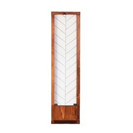 Customizable Vertical Address Sign Planter for your House (Walnut Frame (White Background))
