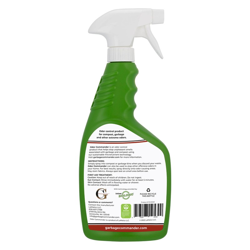 Garbage Commander Odor Commander, Odor Control Spray Bottle, 22 Ounce,