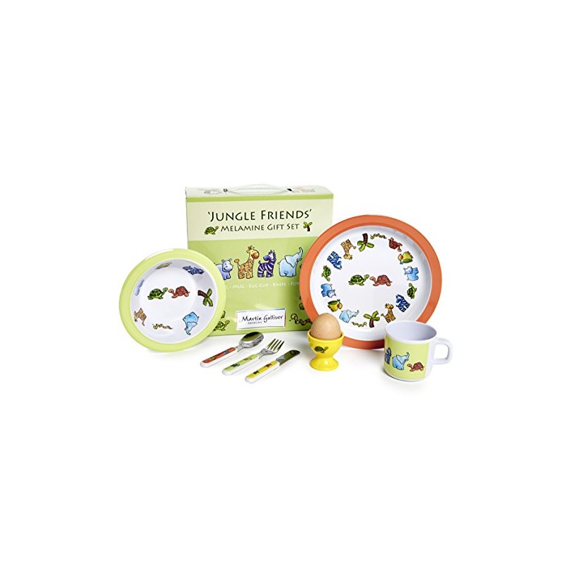 Jungle Friends 7 Piece Melamine Gift Set