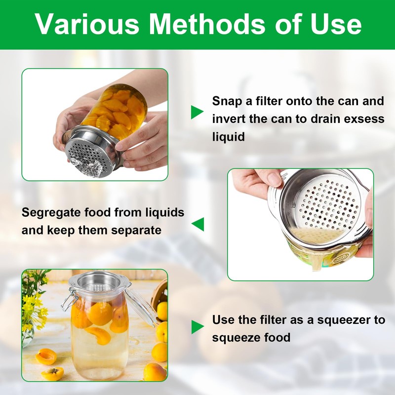 2 Pcs Metal Tuna Can Strainer, Stainless Steel Strainer, Food