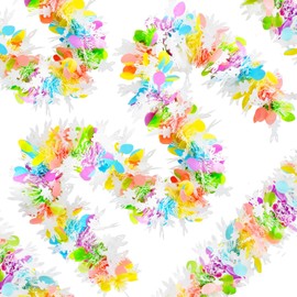 Guirnalda de oropel de Pascua de 50 pies para colgar serpentinas decorativas para escaleras de árbol, manto, para colgar en exteriores, interiores, suministros de fiesta