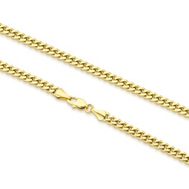 KRKCLIFE 2MM Chain Necklace for Women Men 20", 14K Gold Plated/Stainless Steel Cuban Link Curb Chain Necklaces, Cool Style Anti-Allergies, Durable No Fading