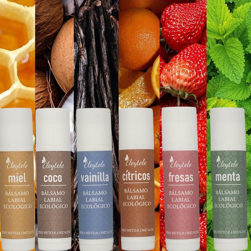 6er Set Bio Lippenbalsam - 100% natürlich - 6 Geschmacksrichtungen