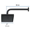 Foset Aqua R-404M Regadera cuadrada 6" acabado negro mate con