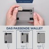 VON HEESEN slim wallet, gray, With mini coin compartment