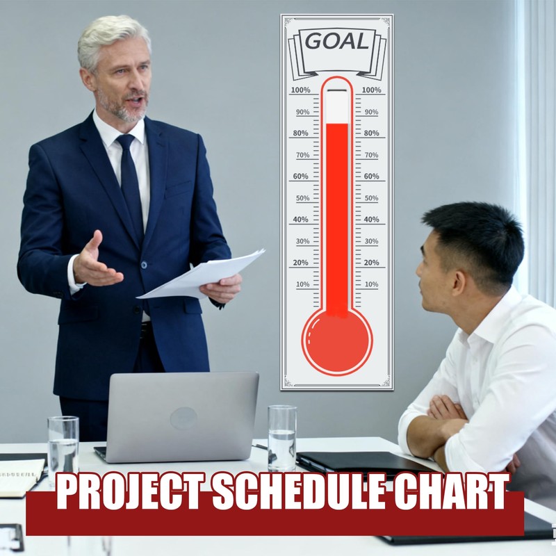Dry Erase Goal Tracking Thermometer 46"x12" - Corporate Sales Board