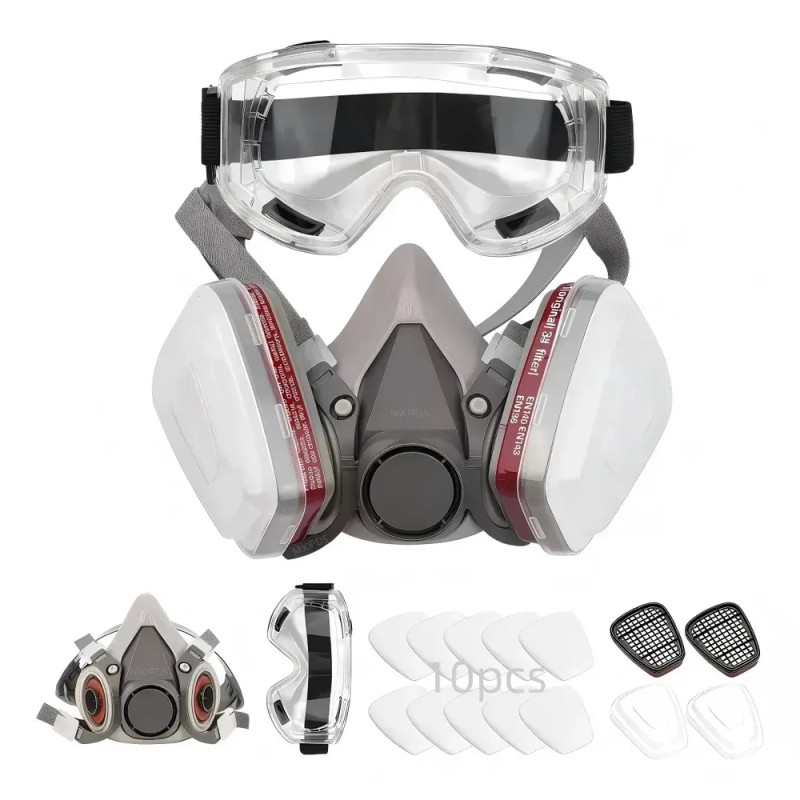 Mascarilla de Media Cara YHDM 6200 con Gafas para Pintura