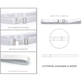 Genérico 4 Piezas de Bandas Ajustables para Ropa, Cinturón Elástico Invisible para Remangar Camisas y Suéteres, Ajuste de Tops Cortados y Estilismo Casual, 120-160 cm