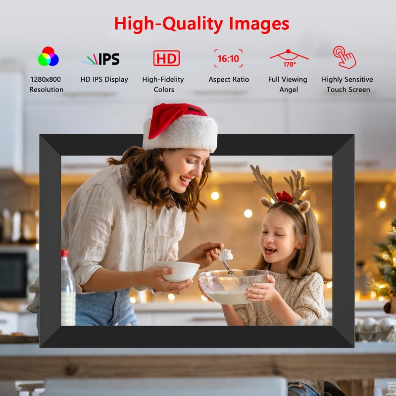 FRAMEO Digital Photo Frame, 10.1 Inch WiFi Digital Picture Frame