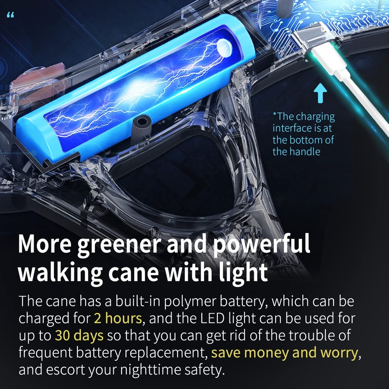 ispuoocti Smart Alarm Walking Cane for Men & Women, Telescopic