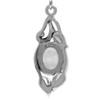 Silvershake 8X6mm Natural Oval Shape Moonstone 925 Sterling Silver Leaf