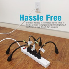 ETOPLIGHTING 3-Pack 3 Prong 1ft Extension Cord Power Cable Adapter Indoor Outdoor UL Listed Outlet Saver 16AWG [1.13mm²] 125V/13A, APL1731