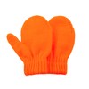 Kids Winter Toddler Mittens Orange Soft Knitted Gloves Warm Thick