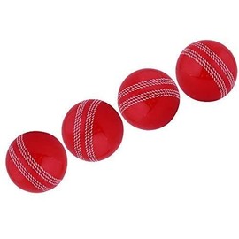 Kosma Pack of 4 Windball Cricket Ball |Indoor & Outdoor Soft Training Cricket Ball for Coaching Practice (Red with White Seam)
