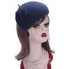 Lawliet Teardrop Women Wool Felt Fascinator Hat Flower Tam Beret