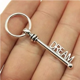 Fashion Jewelry LARGE DREAM KEY Pendant On 22" 925 Sterling Silver Necklace Women Men Gold Gift