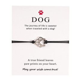 Dog Paw Print Bracelet Pet Loss Memorial Gifts for Dogs Lovers Gift for Women Men Loss of Dog Sympathy Gifts Dog Bracelet for Girls