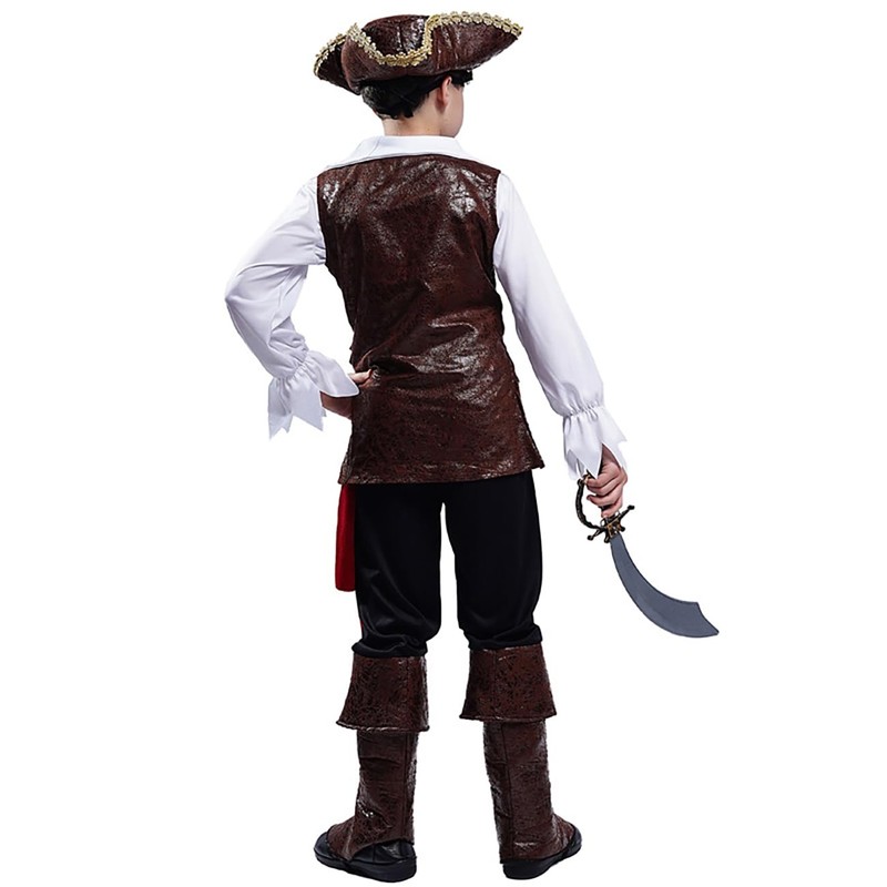 SHE HARE Boys' Luxury Pirate Costume Outfits (M: 7-9 Years)