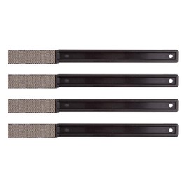 KGS PRO-Files Diamond Hand Files, 4 Pieces, 43x12 mm, Flat Shape, grit 120 (Black)