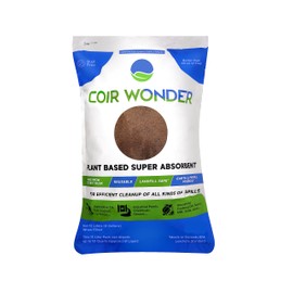 Coir Wonder 3-in-1 Oil Absorbent, Paint Hardener & Sweeping Compound – 15L (5.3 Lb) – Absorbs 10 Quarts Oil, Solidifies 33 Cups Cooking Oil – Eco-Friendly Spill Cleanup Granules for Shop, Garage, Home