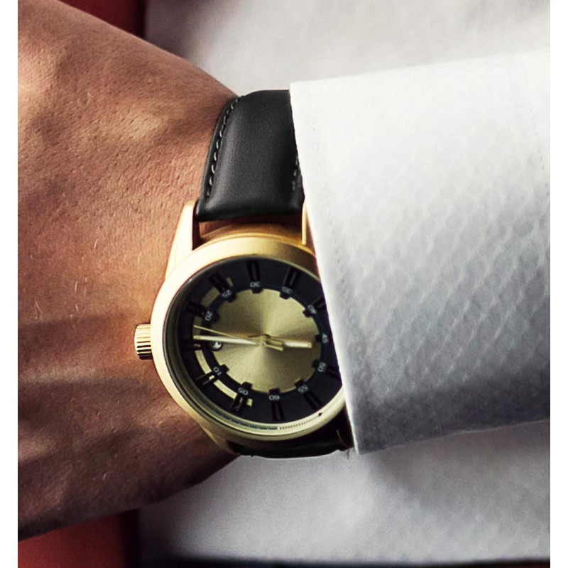 deBeer Stage Coach Leather Watch Band - 18mm - Black