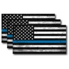 3 I Support Police Officer Thin Blue Line American Flag