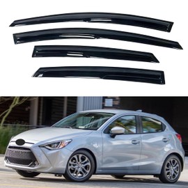 Immortal Group IG Window Visor for Toyota Yaris iA Hatchback 2016-2020 & Scion iA Hatchback 2016-2020, Rain Guard Tape-On Side Vent Deflector Mugen Style, 2016 2017 2018 2019 2020 (Hatchback Only)