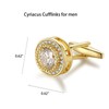 Crystal Cufflinks for Men CZ Cuff Links Sparkle Diamond Gold