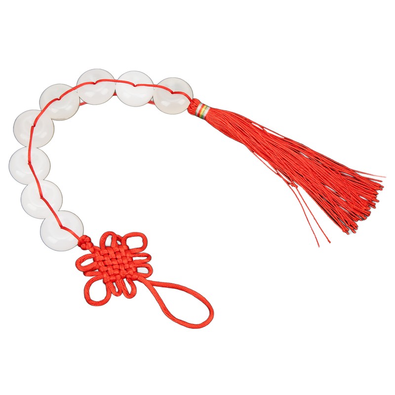 White Jade Pendant Pure Color Eight White Jade Chinese Knot