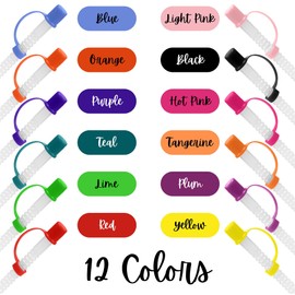 Guzzling Mugs Reusable Plastic Straws with Caps, Bendable Straws for Drinking Cups, Flexible Straws for Hospital and Convenience Store Mugs, Extra Long Tall Corrugated Straws, 13"