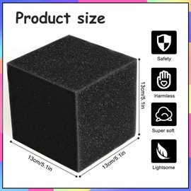 TRENDBOX 24PCS 5" x 5" x 5" Foam Pit Blocks Foam Padding Blocks Foam Pit Cubes Sponge Foam Blocks for Amusement Park, Gymnastics, Freerunning and Parkour Courses - Black & White