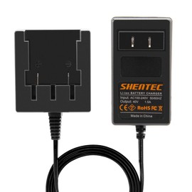 Shentec 40V Li-ion Charger 29482 Compatible with GreenWorks 29462 29472 Slide-in Style Battery for GreenWorks 40V G-MAX Tools 29252 20202 22262 (Not for Ni-MH/Ni-Cd Battery)