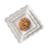 YBK Tech Elegant Square Embossed Lace Plate, Ceramic Serving Plate