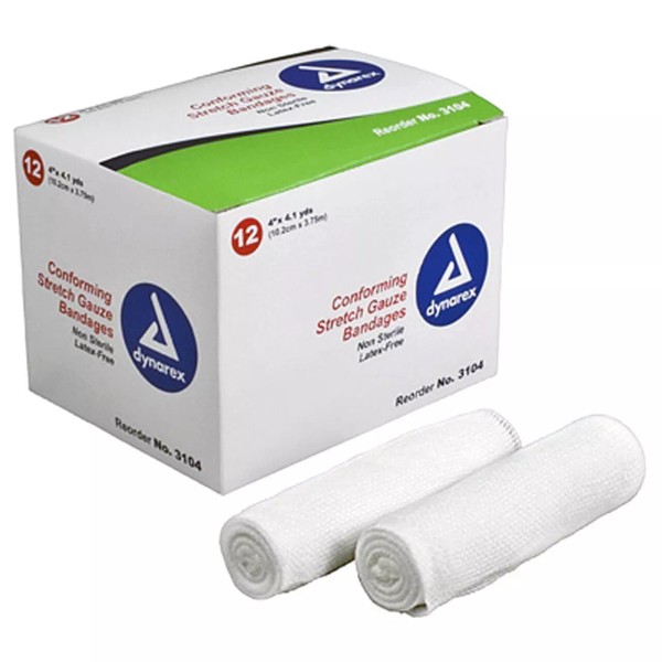 Dynarex Conforming Stretch Gauze Bandage Non-Sterile 4 in x 4.1