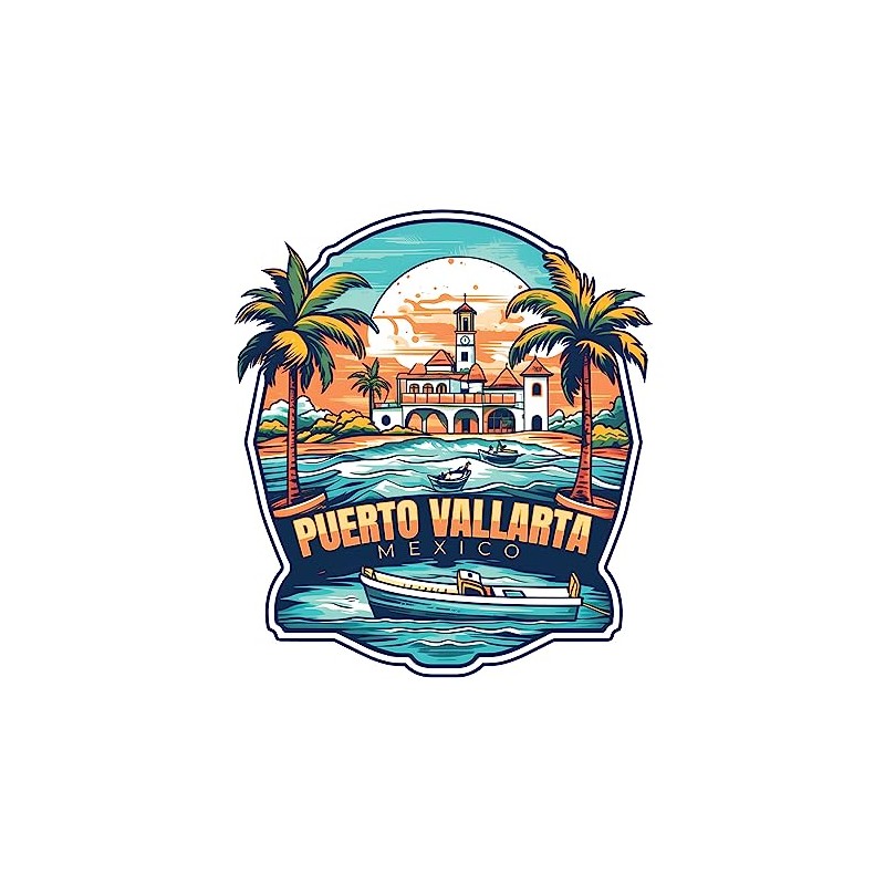 Puerto Vallarta Mexico Design A Souvenir Vinyl Decal Sticker 2-Inch