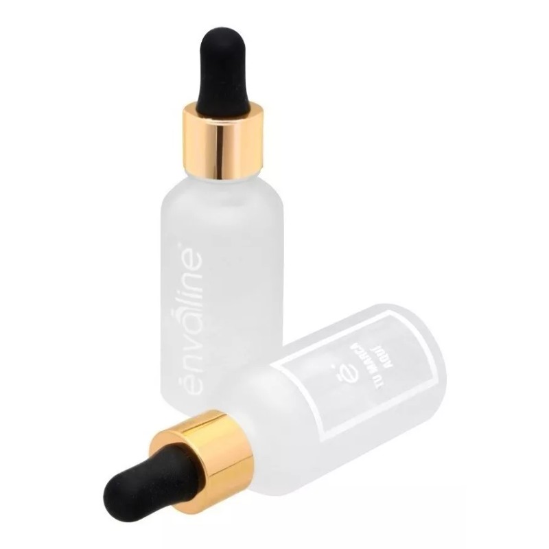 Envaline Frasco Gotero 30 Ml Frost Pipeta Premium Bulbo Negro