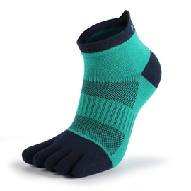 WRELS Women's Men's Sports Five Finger Socks, Running Socks, Marathon, Ankle, 8.7 - 9.4 inches (22 - 24 cm), 9.4 - 10.6 inches (24 - 27 cm), Thin, Sweat Absorbent, Quick Drying, (1 pair only) Green