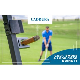 Caddura Magnetic Cigar Holder - Ultimate Golf Accessory for Cigar Lovers, Sturdy Aluminum Alloy & Stainless Steel, Fits Golf Carts, Beach Chairs, Fishing Rods - Secure Magnetic Grip, Hook & Loop Strap