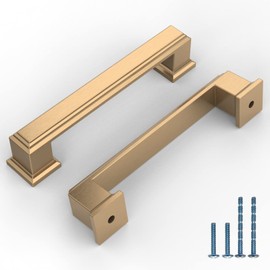 KNOKLOCK 10 Pack 3.75inch(96 mm) Kitchen Cabinet Handles Champagne Bronze Cabinet Pulls Kitchen Cabinet Hardware Gold Drawer Pulls for Dresser Cupboard Wardrobe