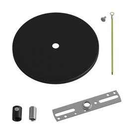 creative cables - Recessed Lamp Canopy - Flush-Mounted with One Central Hole - Black