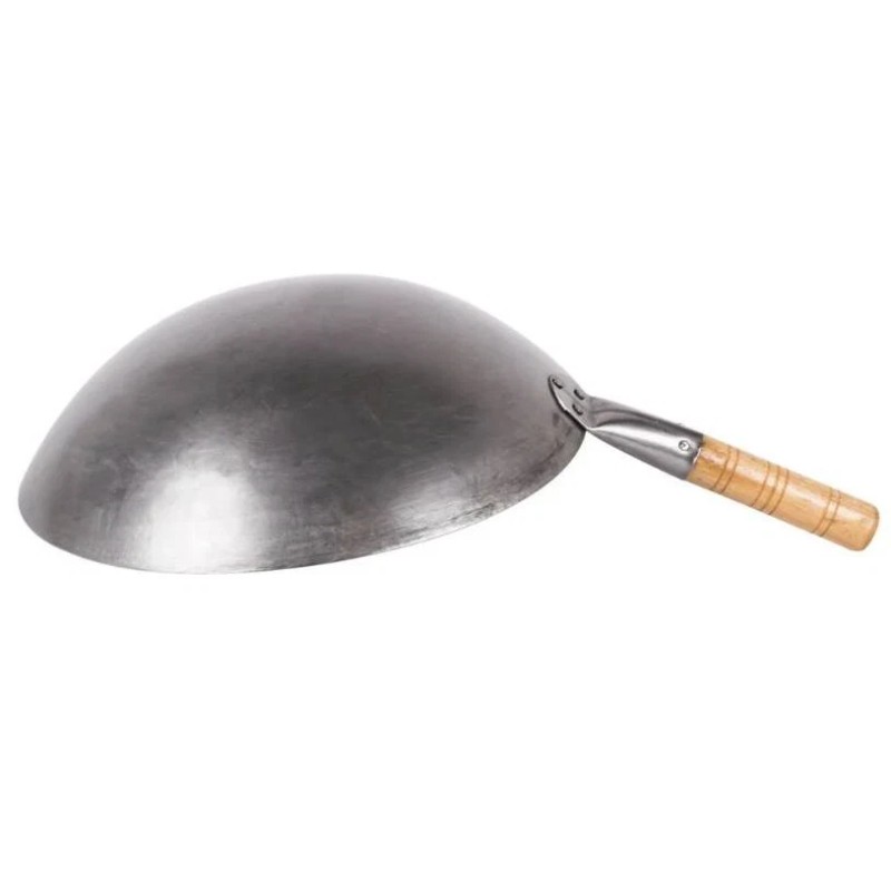Town 14" Heavy Duty Mandarin Wok Silver Carbon Steel Round
