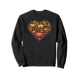 Colorful Cute Hearts Shape Silhouette Lover - Dinosaur Sweatshirt
