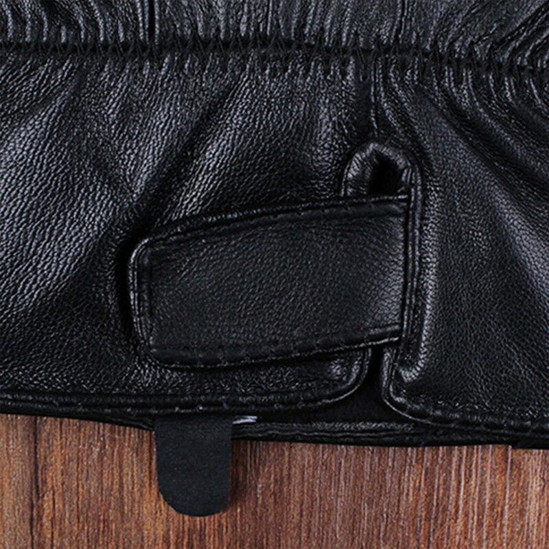 Men Leather Windproof Touch Screen Gloves Winter Warm Waterproof Gloves