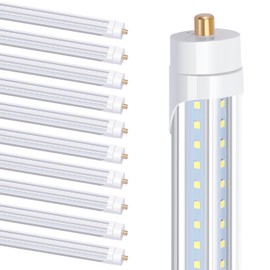 JOMITOP 8FT LED Bulb T8 90W V Shaped Led Tube Light,Need Bypass Ballast,Single Pin FA8 Base 5000K Daylight White, 8 Foot (Replace 180W Lamp) Dual-Ended Power AC 90-277V 10 Pack