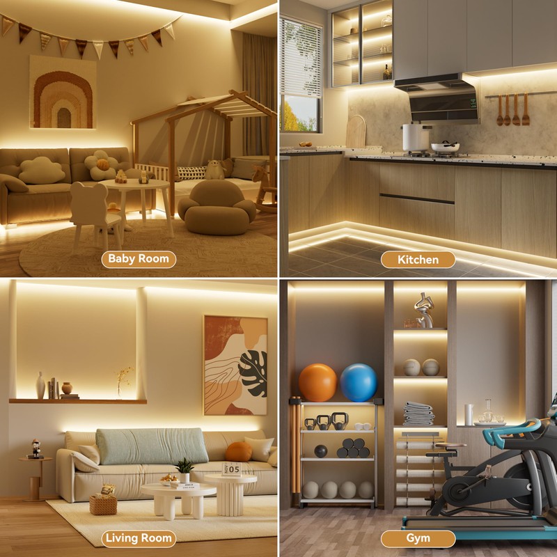 PAUTIX COB LED Strip Lights with RF Remote,UL Listed Dotless