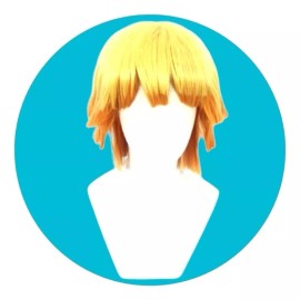 Lymalimoon Peluca Dorado Amarillo Y Naranja Zenitsu Anime Cosplay