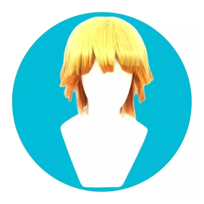 Lymalimoon Peluca Dorado Amarillo Y Naranja Zenitsu Anime Cosplay