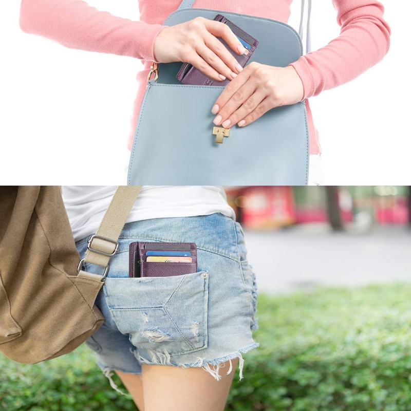 GH GOLD HORSE Slim RFID Blocking Card Holder Minimalist Leather